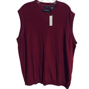 Madison Sweater Vest NWT XL Mens Cotton Cashmere Blend Burgundy Preppy Office